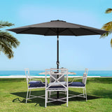 Darrahopens Home & Garden > Shading Instahut Outdoor Umbrella 3m Base Beach Pole Garden Tilt Sun Patio UV Black