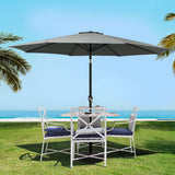 Darrahopens Home & Garden > Shading Instahut Outdoor Umbrella 3m Base Beach Pole Garden Tilt Sun Patio UV Charcoal