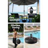 Darrahopens Home & Garden > Shading Instahut Outdoor Umbrella 3m Base Beach Pole Garden Tilt Sun Patio UV Charcoal