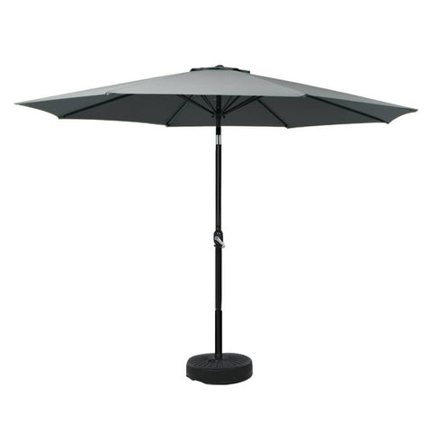 Darrahopens Home & Garden > Shading Instahut Outdoor Umbrella 3m Base Beach Pole Garden Tilt Sun Patio UV Charcoal