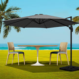 Darrahopens Home & Garden > Shading Instahut Outdoor Umbrella 3m Base Cantilever Beach Stand Sun Roma Charcoal 50cm
