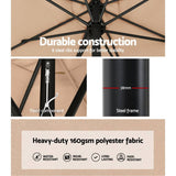 Darrahopens Home & Garden > Shading Instahut Outdoor Umbrella 3m Umbrellas Beach Garden Tilt Sun Patio Deck Pole UV