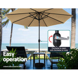 Darrahopens Home & Garden > Shading Instahut Outdoor Umbrella 3m Umbrellas Beach Garden Tilt Sun Patio Deck Pole UV