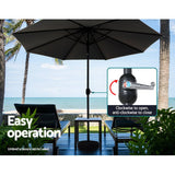 Darrahopens Home & Garden > Shading Instahut Outdoor Umbrella 3m Umbrellas Garden Beach Tilt Sun Patio Deck Pole UV