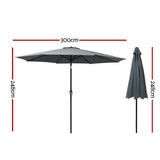 Darrahopens Home & Garden > Shading Instahut Outdoor Umbrella 3m Umbrellas Garden Beach Tilt Sun Patio Deck Shelter