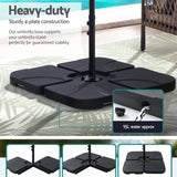 Darrahopens Home & Garden > Shading Instahut Outdoor Umbrella Beach Twin Base Stand Garden Sun Shade Beige 4.57m
