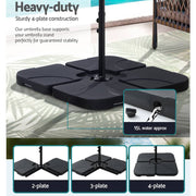 Darrahopens Home & Garden > Shading Instahut Outdoor Umbrella Beach Twin Base Stand Garden Sun Shade Charcoal 4.57m