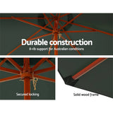 darrahopens Home & Garden > Shading Instahut Outdoor Umbrella Pole Umbrellas 3M W/ Base Garden Stand Deck Charcoal