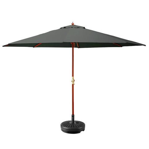 darrahopens Home & Garden > Shading Instahut Outdoor Umbrella Pole Umbrellas 3M W/ Base Garden Stand Deck Charcoal