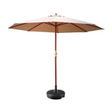 darrahopens Home & Garden > Shading Instahut Outdoor Umbrella Pole Umbrellas 3M with Base Garden Stand Deck Beige