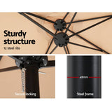 Darrahopens Home & Garden > Shading Instahut Outdoor Umbrella Twin Umbrella Beach Stand Base Garden Sun Shade 4.57m