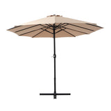 Darrahopens Home & Garden > Shading Instahut Outdoor Umbrella Twin Umbrella Beach Stand Base Garden Sun Shade 4.57m