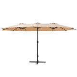 Darrahopens Home & Garden > Shading Instahut Outdoor Umbrella Twin Umbrella Beach Stand Base Garden Sun Shade 4.57m