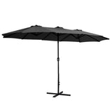 Darrahopens Home & Garden > Shading Instahut Outdoor Umbrella Twin Umbrellas Beach Garden Stand Base Sun Shade 4.57m
