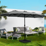Darrahopens Home & Garden > Shading Instahut Outdoor Umbrella Twin Umbrellas Beach Stand Garden Base Sun Patio 4.57m