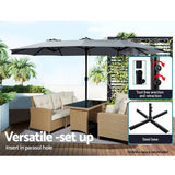 Darrahopens Home & Garden > Shading Instahut Outdoor Umbrella Twin Umbrellas Beach Stand Garden Base Sun Patio 4.57m