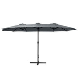 Darrahopens Home & Garden > Shading Instahut Outdoor Umbrella Twin Umbrellas Beach Stand Garden Base Sun Patio 4.57m