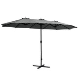 Darrahopens Home & Garden > Shading Instahut Outdoor Umbrella Twin Umbrellas Beach Stand Garden Base Sun Patio 4.57m