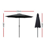 Darrahopens Home & Garden > Shading Instahut Outdoor Umbrella Umbrellas Beach Garden Tilt Sun Patio Deck Pole 2.7m