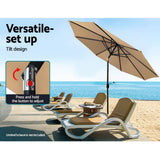 Darrahopens Home & Garden > Shading Instahut Outdoor Umbrella Umbrellas Beach Pole Garden Tilt Sun Patio UV 2.7m