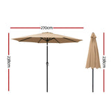 Darrahopens Home & Garden > Shading Instahut Outdoor Umbrella Umbrellas Beach Pole Garden Tilt Sun Patio UV 2.7m