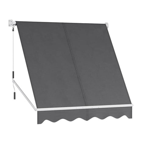 Darrahopens Home & Garden > Shading Instahut Retractable Fixed Pivot Arm Window Awning Outdoor Blinds 2.1X2.1M Grey