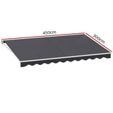 Darrahopens Home & Garden > Shading Instahut Retractable Folding Arm Awning Outdoor Awning 4.5Mx3M Canopy Grey