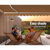 Darrahopens Home & Garden > Shading Instahut Retractable Folding Arm Awning Outdoor Awning Sunshade 4Mx2.5M Beige