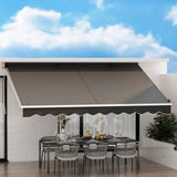 Darrahopens Home & Garden > Shading Instahut Retractable Folding Arm Awning Outdoor Awning Sunshade 4Mx2.5M Grey