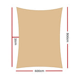 darrahopens Home & Garden > Shading Instahut Shade Sail Cloth Rectangle Shadesail Heavy Duty Sand Sun Canopy 6x8m