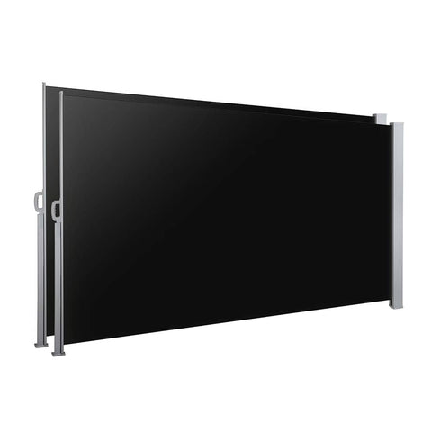 Darrahopens Home & Garden > Shading Instahut Side Awning Outdoor Blinds Retractable Privacy Screen 2X3M Black 2pcs