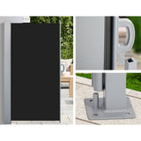 Darrahopens Home & Garden > Shading Instahut Side Awning Sun Shade Outdoor Retractable Privacy Screen 2X3M Black