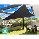 Darrahopens Home & Garden > Shading Instahut Sun Shade Sail Cloth Shadecloth Outdoor Canopy Triangle 280gsm 5x5x5m