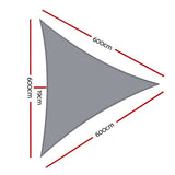 Darrahopens Home & Garden > Shading Instahut Sun Shade Sail Cloth Shadecloth Outdoor Canopy Triangle 280gsm 6x6x6m