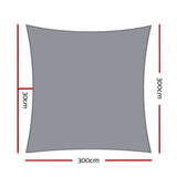 Darrahopens Home & Garden > Shading Instahut Sun Shade Sail Cloth Shadecloth Rectangle Canopy Grey 280gsm 3x3m