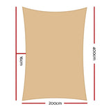 Darrahopens Home & Garden > Shading Instahut Sun Shade Sail Cloth Shadecloth Rectangle Canopy Sand 280gsm 2x4m