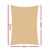 darrahopens Home & Garden > Shading Instahut Sun Shade Sail Cloth Shadecloth Rectangle Heavy Duty Sand Canopy 2x4m