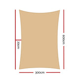 Darrahopens Home & Garden > Shading Instahut Sun Shade Sail Cloth Shadecloth Rectangle Heavy Duty Sand Canopy 3x6m
