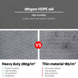 Darrahopens Home & Garden > Shading Instahut Sun Shade Sail Cloth Shadecloth Right Rectangle Canopy 280gsm 3x3x4.3m