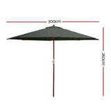 darrahopens Home & Garden > Shading Instahut Umbrella Outdoor Pole Umbrellas Stand Sun Beach Garden Deck Charcoal 3M