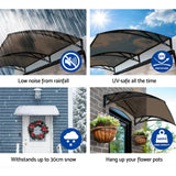 darrahopens Home & Garden > Shading Instahut Window Door Awning Door Canopy Patio UV Sun Shield BROWN 1mx2m DIY
