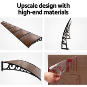 darrahopens Home & Garden > Shading Instahut Window Door Awning Door Canopy Patio UV Sun Shield BROWN 1mx6m DIY
