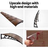 darrahopens Home & Garden > Shading Instahut Window Door Awning Door Canopy Patio UV Sun Shield BROWN 1mx6m DIY