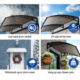 Darrahopens Home & Garden > Shading Instahut Window Door Awning Outdoor Canopy SunShield Patio 1mx2.4m DIY Brown