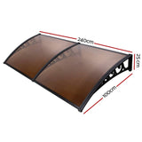 Darrahopens Home & Garden > Shading Instahut Window Door Awning Outdoor Canopy SunShield Patio 1mx2.4m DIY Brown