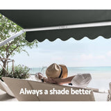 darrahopens Home & Garden > Shading Instahut Window Fixed Pivot Arm Awning Outdoor Blinds Retractable Canopy1.5X2.1M