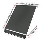 darrahopens Home & Garden > Shading Instahut Window Fixed Pivot Arm Awning Outdoor Blinds Retractable Canopy1.5X2.1M