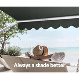 darrahopens Home & Garden > Shading Instahut Window Fixed Pivot Arm Awning Outdoor Blinds Retractable Canopy1.8X2.1M