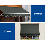 darrahopens Home & Garden > Shading Instahut Window Fixed Pivot Arm Awning Outdoor Blinds Retractable Canopy3.1X2.1M
