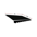 Darrahopens Home & Garden > Shading Motorised Outdoor Folding Arm Awning Retractable Sunshade Canopy Black 3.0m x 2.5m